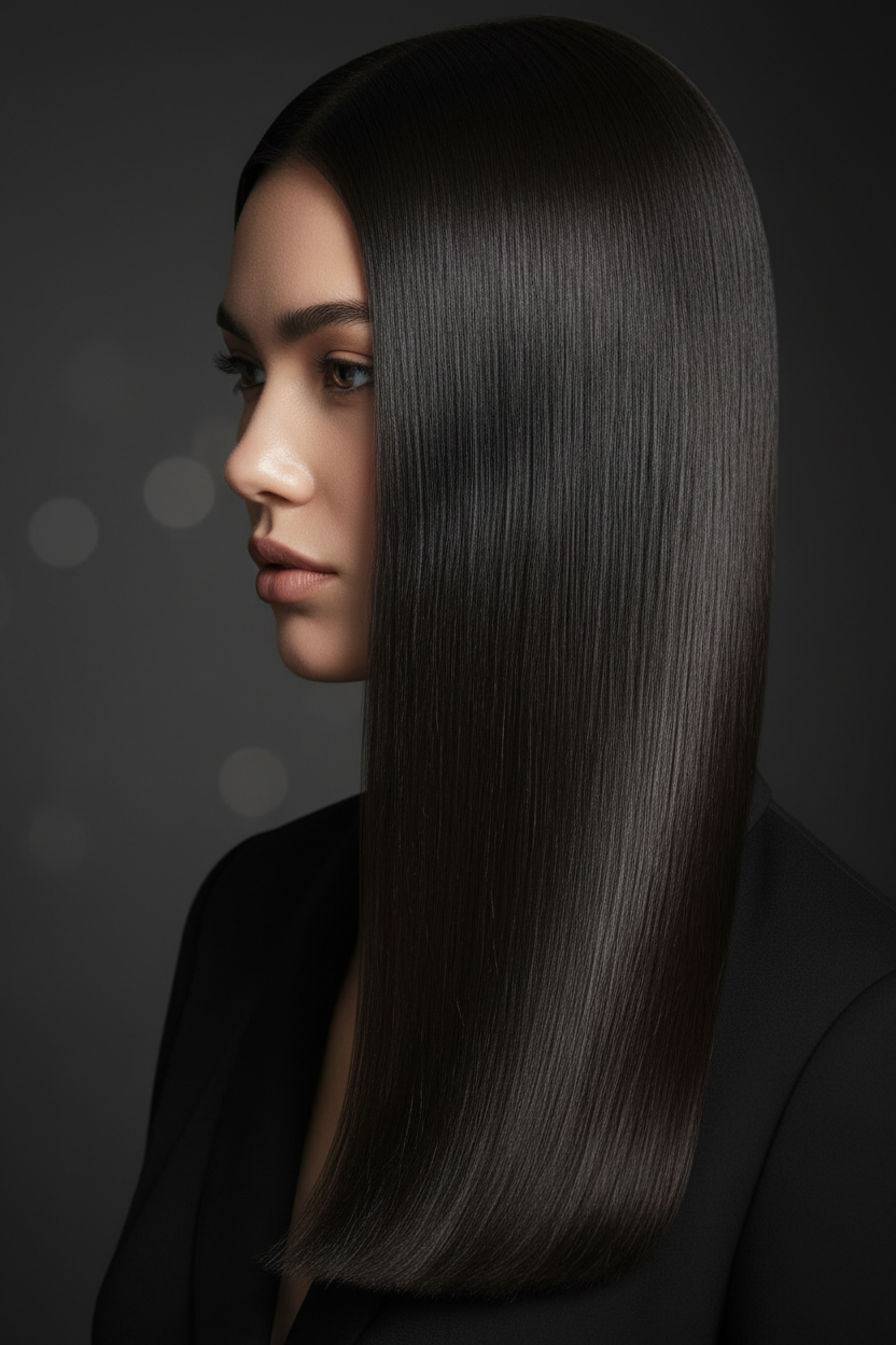Cabello lacio y brilloso
