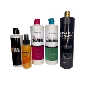 Kit Alisado 1000ml Shampoo Acondicionador y Brillo Capilar