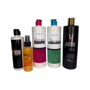 Kit Alisado 500ml Shampoo Acondicionador y Brillo Capilar