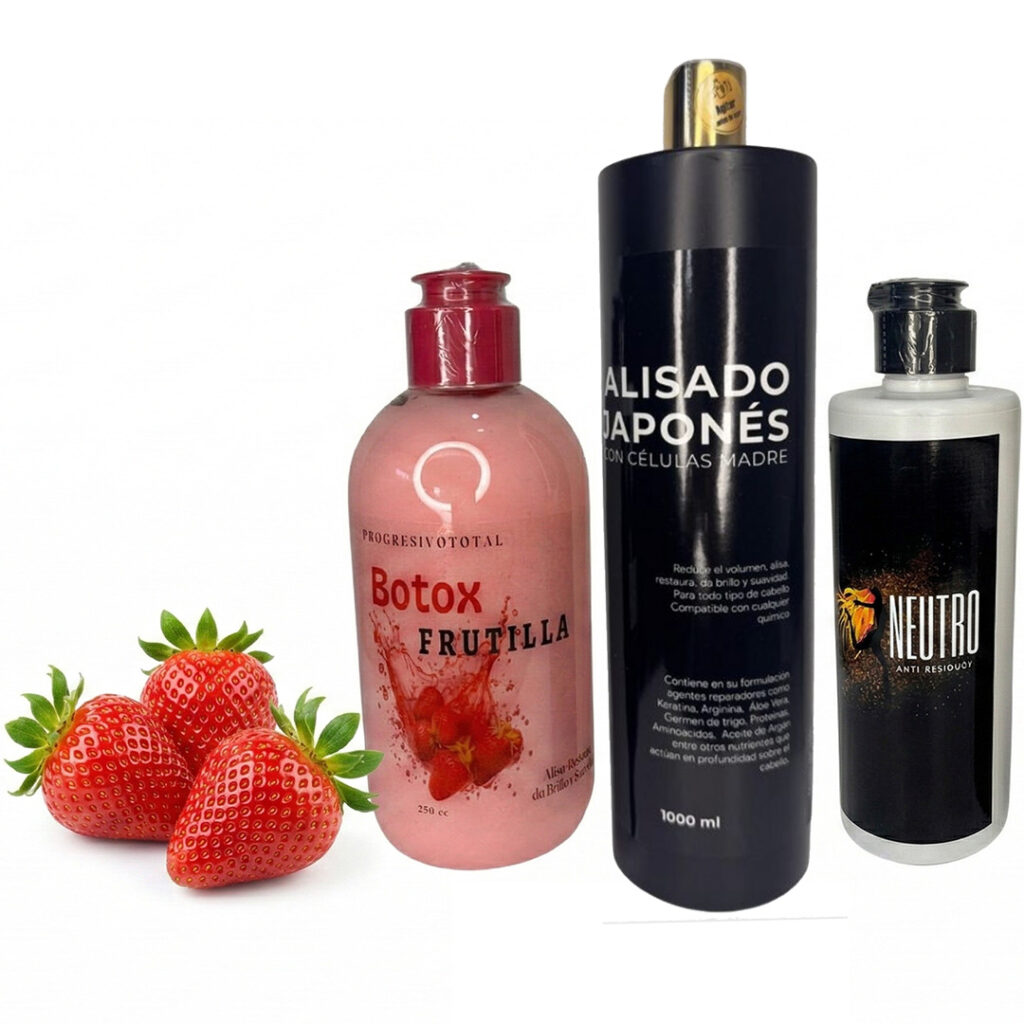 Combo Transformación Total: Alisado Japonés con Células Madre + Botox Híbrido de Frutilla